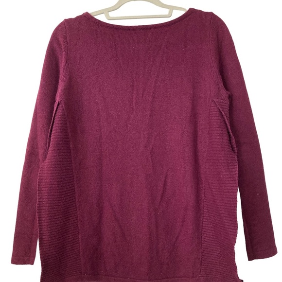 LOFT Long Sleeves Knitted Sweater Medium Color Merlot Burgundy - Picture 5 of 6